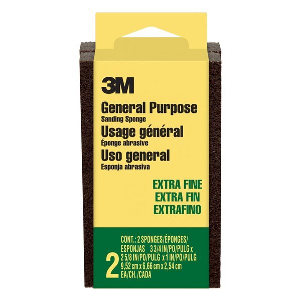 Sanding Sponge, Extra Fine, 3 3/4