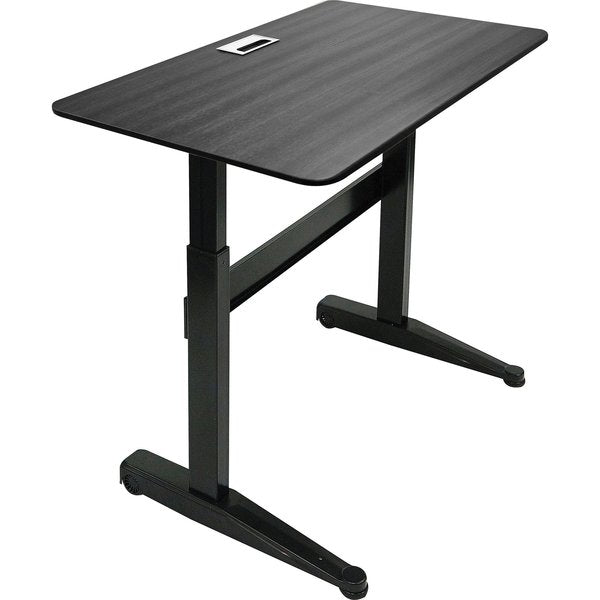 Pneumatic Adj. Desk, Blk Top w/Blk Base