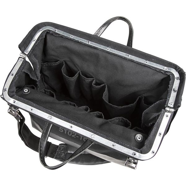 Deluxe Tool Bag, Black Canvas, 13 Pockets, 16-Inch