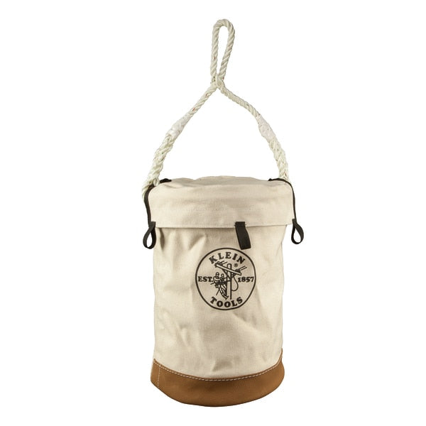 Leather Bottom Bucket with Top, #1 Canvas, 17