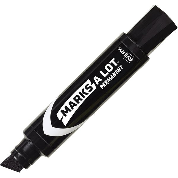 Black Chisel Tip Jumbo Desk-Style Permanent Marker, 12/PK