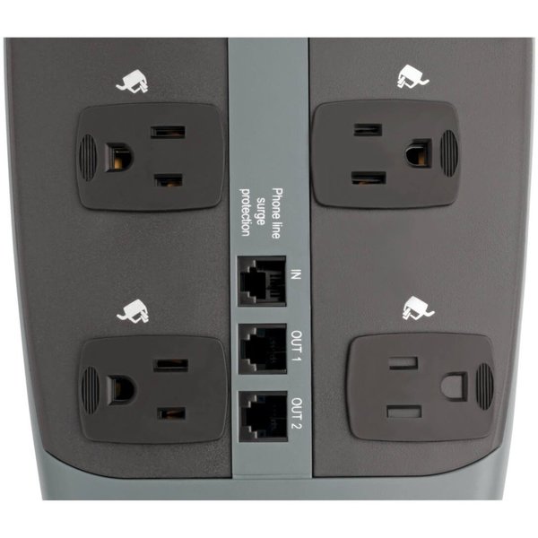 Datacom Surge Protector, 10 Outlet, Black