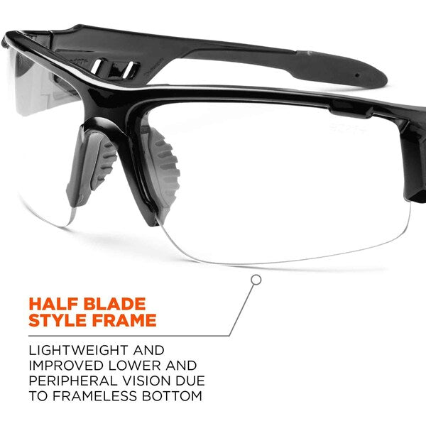 Safety Glasses, Traditional Clear PC Decenter Lens, Scratch-Resistant