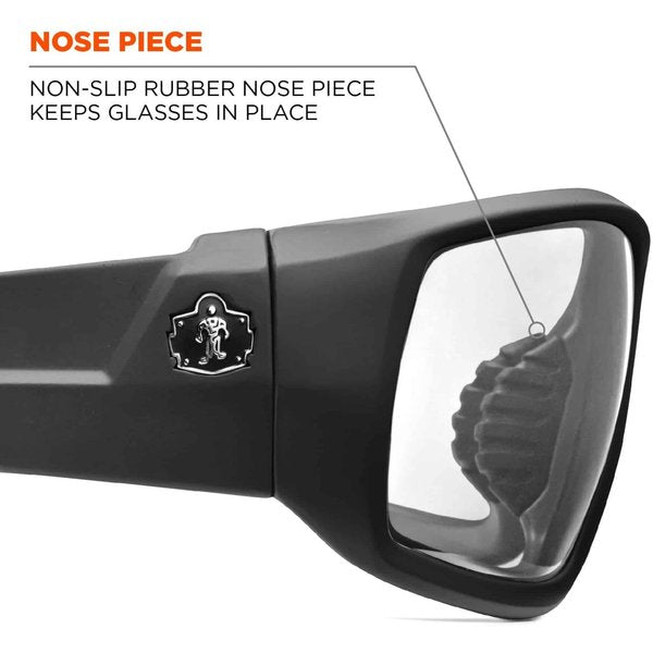 Safety Glasses, Traditional Clear PC Decenter Lens, Scratch-Resistant
