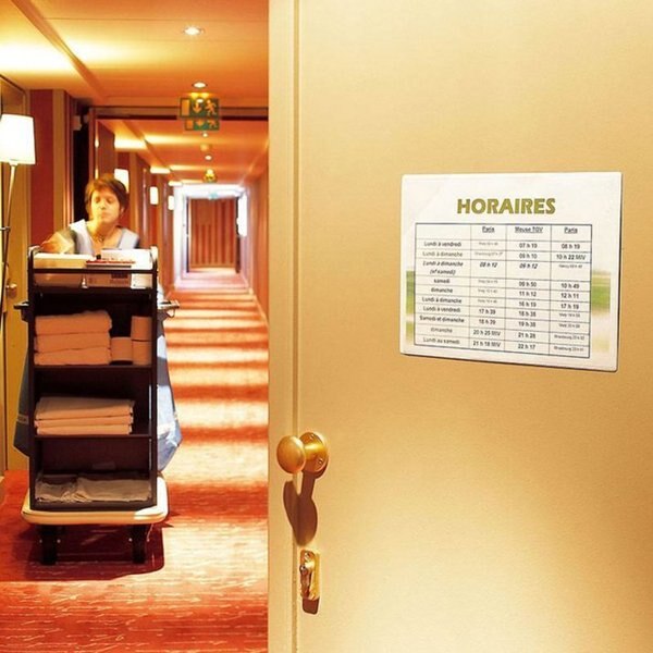 Sign Holder, Clear, 1/4 in. H, Adhesive, PK5