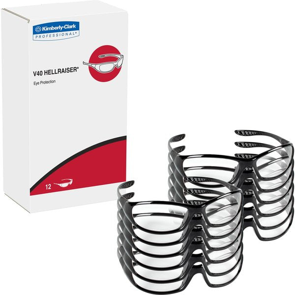 Safety Glasses, Wraparound Clear Polycarbonate Lens, Scratch-Resistant