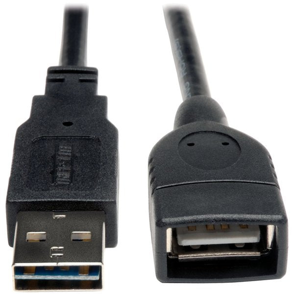 Reversible USB Extension Cable, Blck, 6 ft
