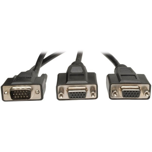 VGA Cable, Hi Res, HD15 M, 2xHD15 F, 1ft