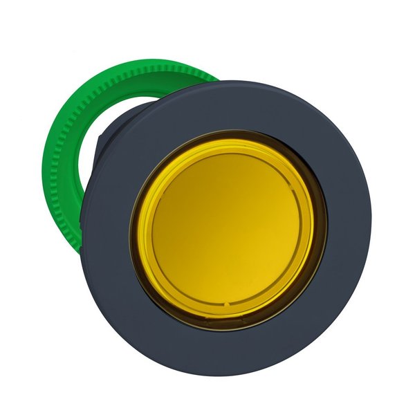 Flush mounted yellow flush caps pushbutt