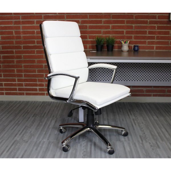 Executive Chair, Fixed, White