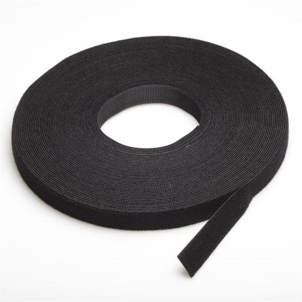 Reclosable Fastener, Acrylic Adhesive, 75 ft, 2 in Wd, Black