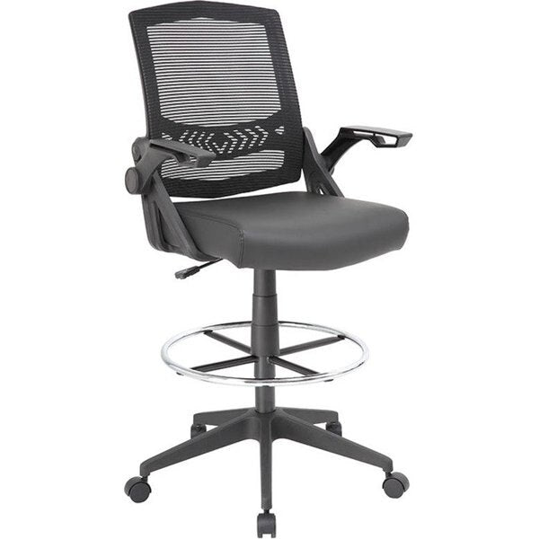 Mesh Drafting Stool w/ Flip Arms