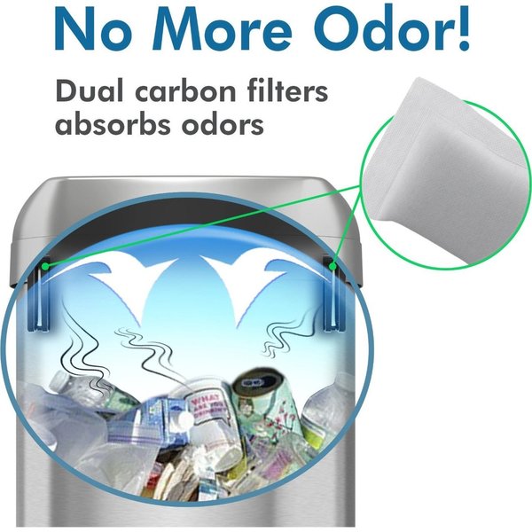 16 gal Oval Trash Can, Silver, Stainless Steel