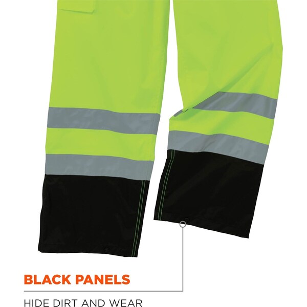 Black Bottom Rain Bibs, Lime, Medium