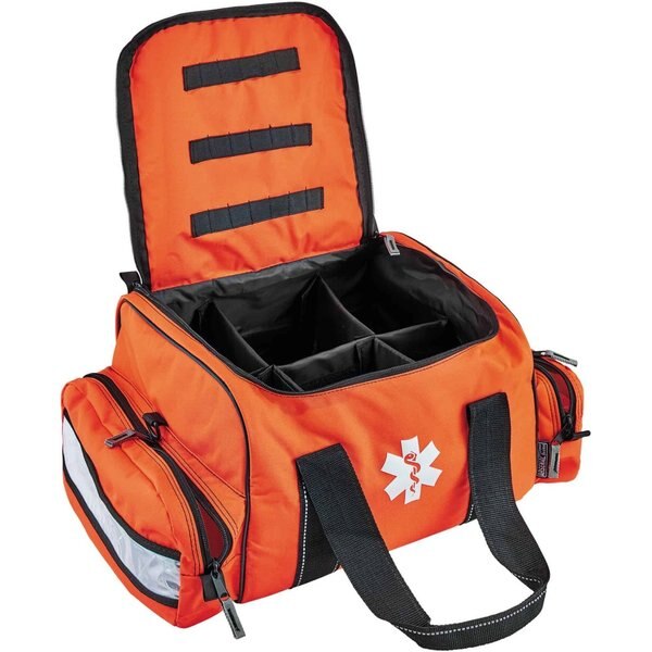 Trauma Bag, 600D Polyester W/ Reinforced Backing, 2 Pockets, Orange, 8 1/2 in Height
