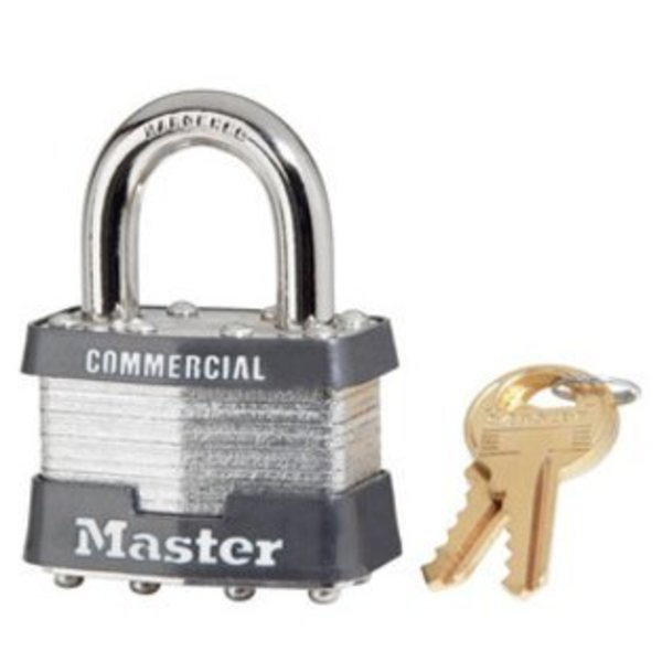 Padlock, Keyed Different, Standard Shackle, Rectangular Steel Body, Steel Shackle, 3/4 in W