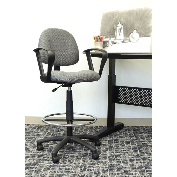 Drafting Stool (B315-Gy) W/Footring And Loop Arms