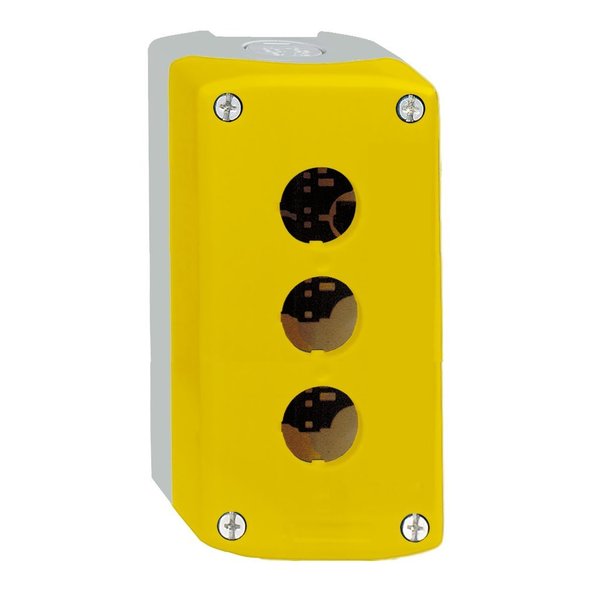 Yellow empty enclosure lid with light gr