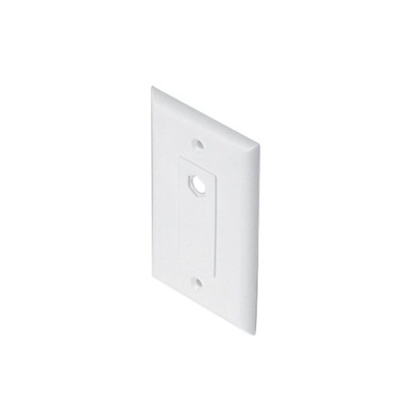 TV Wall Plate 1-Hole Offset Decorator Wh