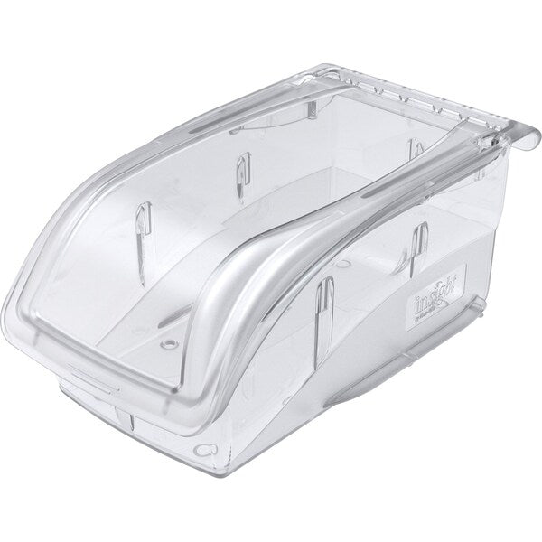 Hang & Stack Storage Bin, Clear, Plastic, 7.4 in L x 4.1 in W x 3.3 in H, 10 lb Load Capacity