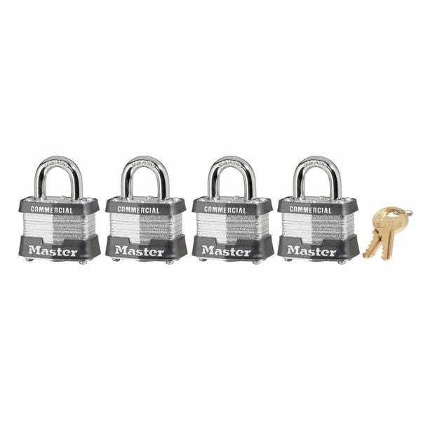 Padlocks, Keyed Alike, Standard Shackle, Rectangular Steel Body, Steel Shackle, 5/8 in W