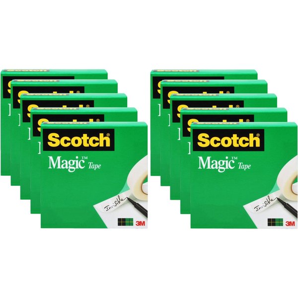 Office Tape, Transparent, 3/4x1000In, PK10