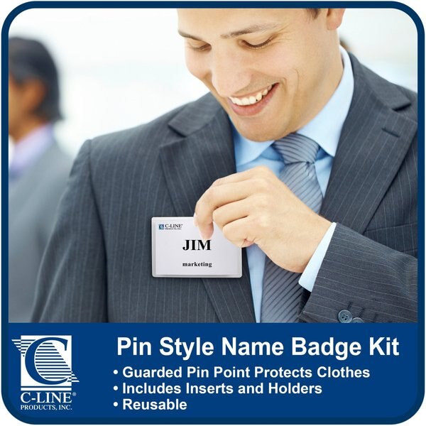 Name Badge, Pin, Insert, 3.5 x 2-1/4