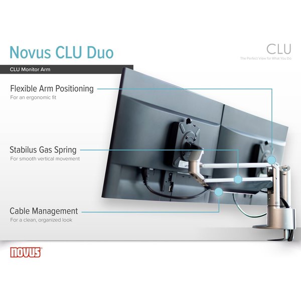 Duo Monitor Arm Set, Silver