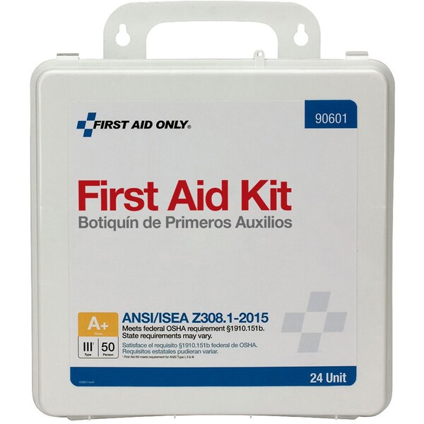 Unitized First Aid kit, Plastic, 50 Person