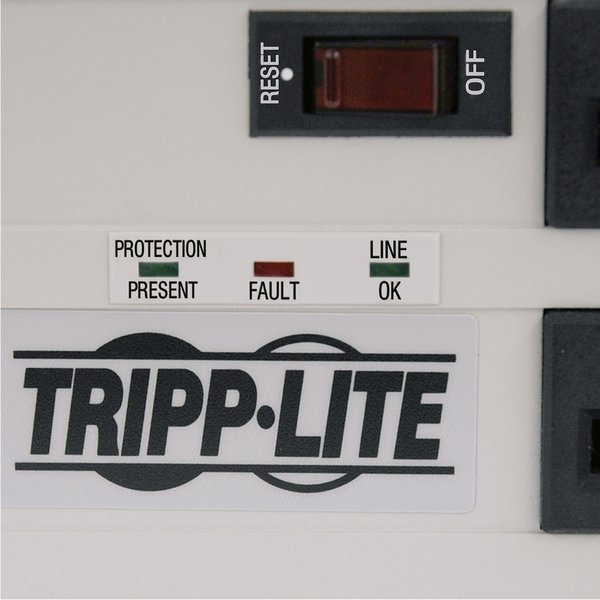 Surge Protector Strip, 6 Outlet, Gray