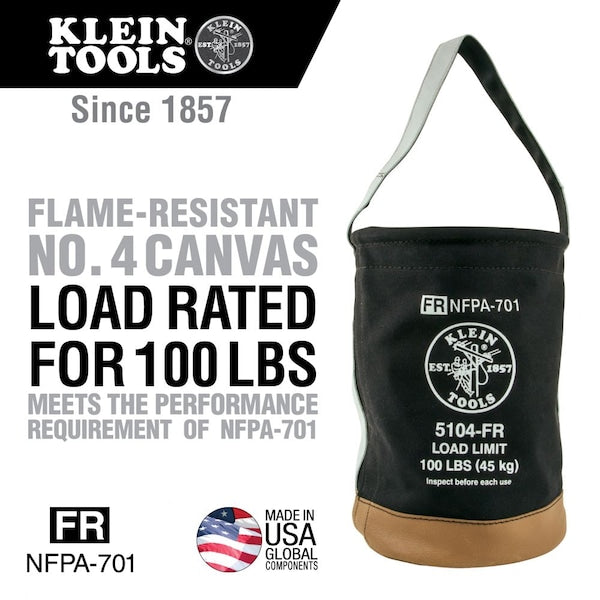 Bucket, Canvas, Flame-Resistant, #4 Flame Resistant Canvas, Black