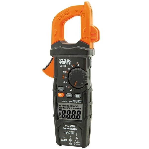 Clamp Meter, LCD, 600 A, 1.4 in (36 mm) Jaw Capacity, Cat IV 600V Safety Rating