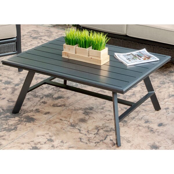 All-Weather Commercial-Grade Aluminum Slat-Top Coffee Table