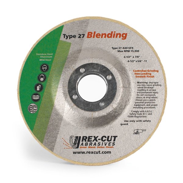 Grinding Disc 4 1/2 X 1/4 X 7/8 T27 A80 Gfx