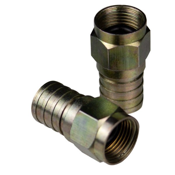 Hex Crimp CATV F Connectors, RG6, 10PK