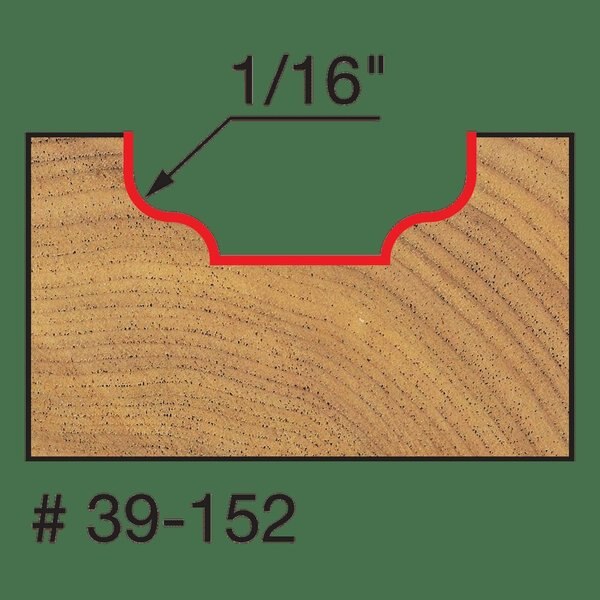 Radius Ogee Groove Bit, 1/16