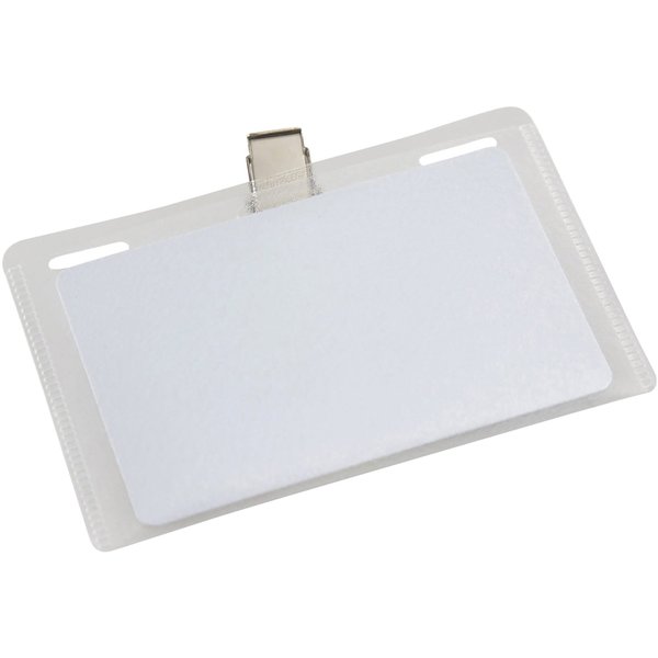ID Badge Holder Kit, Color Clear, PK50