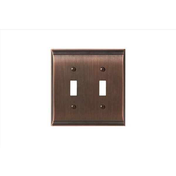 2 Toggle Wall Plates, Number of Gangs: 2 Zinc, Oil Rubbed Bronze Finish