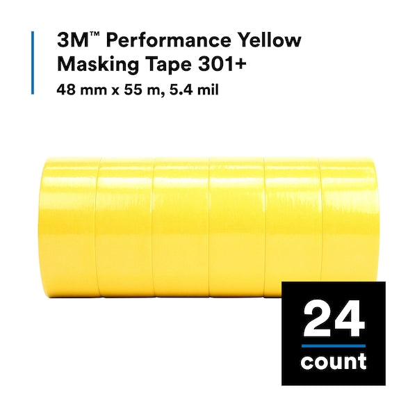 Masking Tape, Yellow, 1-7/8in x 60yd, PK24