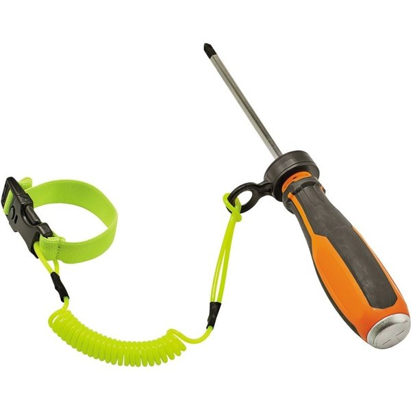 Coil Hard Hat Lanyard, Buckle, 18in.L, Lime