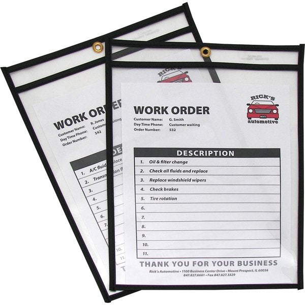 Shop Ticket Holders, Clear, 9 x 12