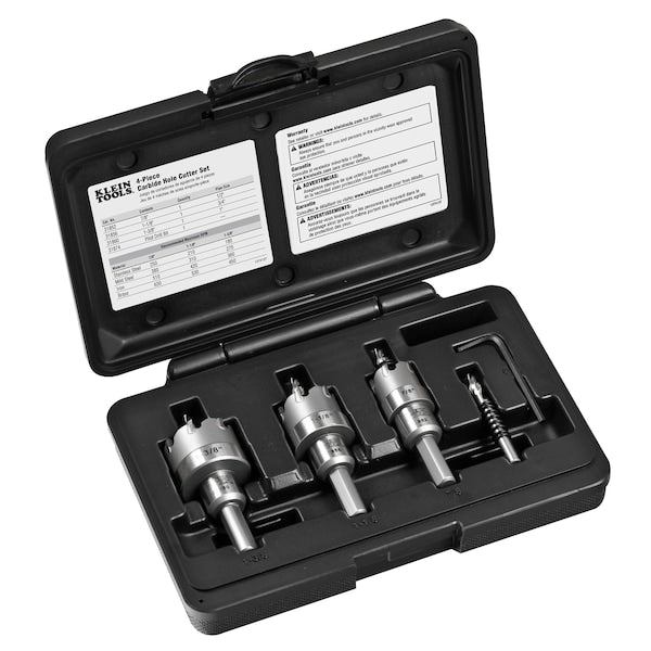 Hole Saw Kit, Carbide Hole Cutter, 4-Piece