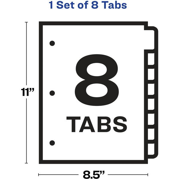 AveryÂ® Index MakerÂ® Clear Label Dividers 11417, 8-Tab Set, White