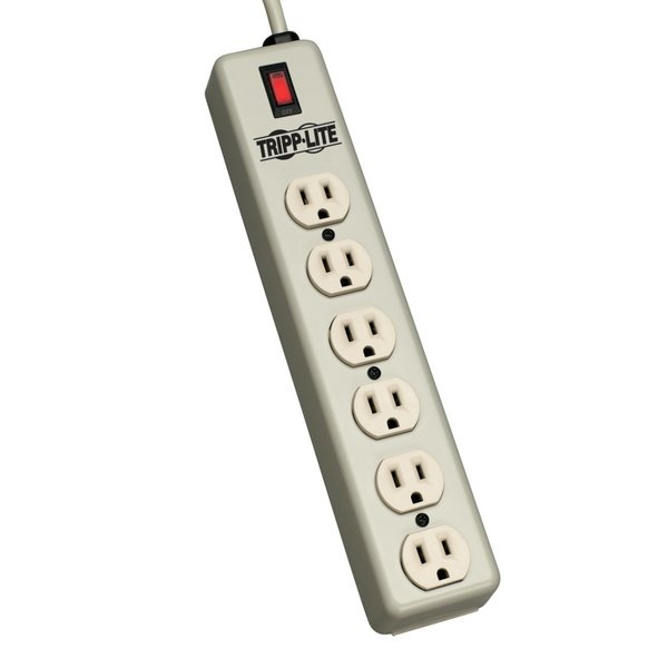 Outlet Strip, 15A, 6 Outlet, 6 ft, Beige
