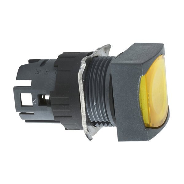 Yellow square flush illuminated pushbutt