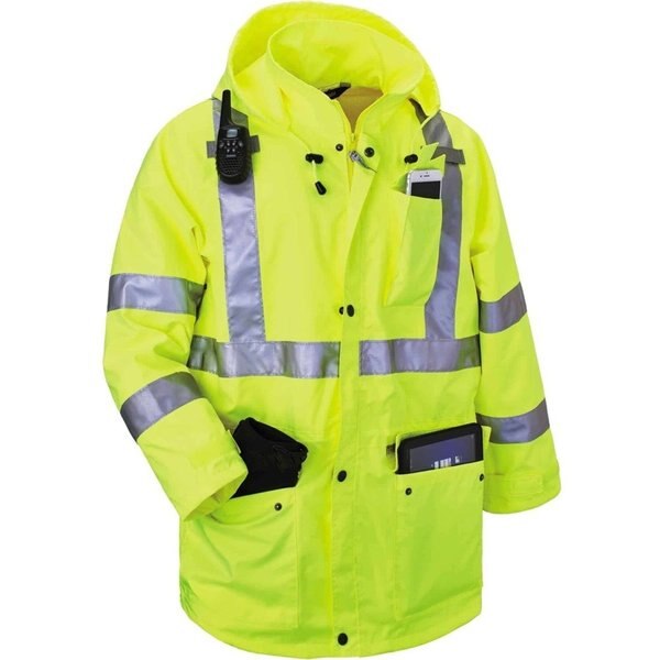 Small Insulated Hooded Jacket, Lime/Black