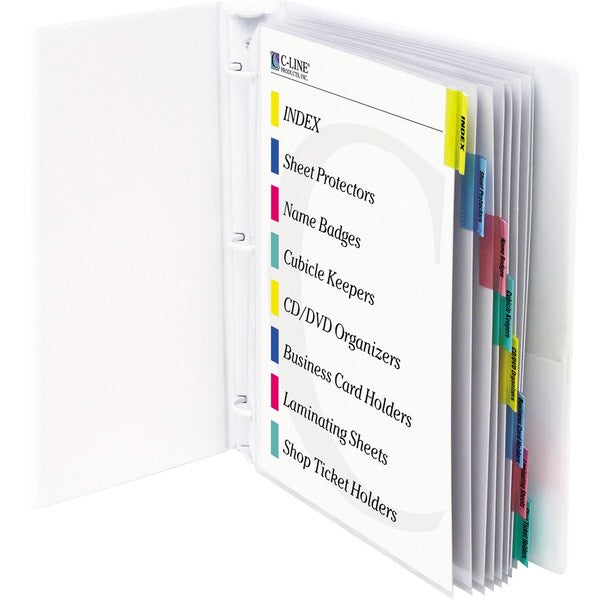 Sheet Protector Set, 8 Tab, Multicolor, PK8