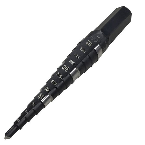 Step Drill Bit Double-Fluted #1, 1/8 to 1/2-Inch