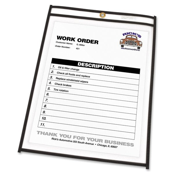 Shop Ticket Holders, Clear, 8 1/2x11