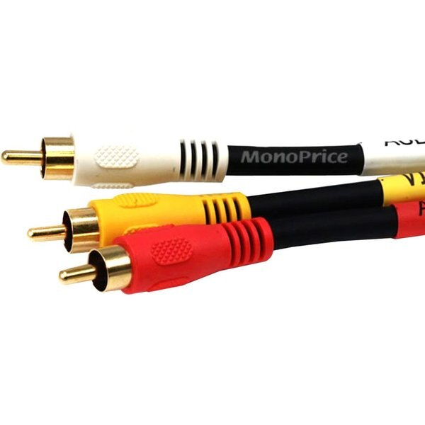 Triple RCA Dubbing Cable, RG59U, 25 ft.
